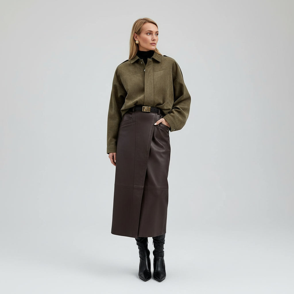 Fabiane | Oversized Suede Jacket for Women – Warm & Elegant