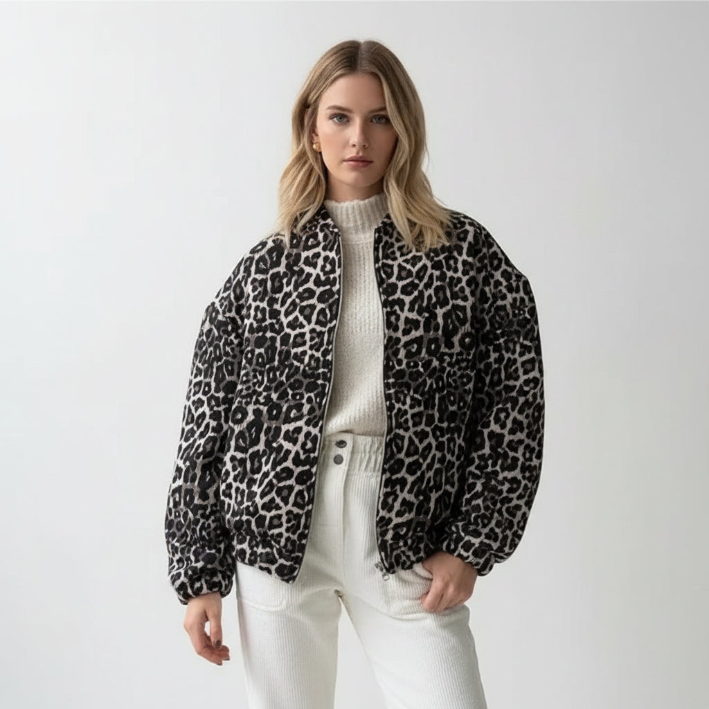 Leo | Leopard Print Bomber Jacket