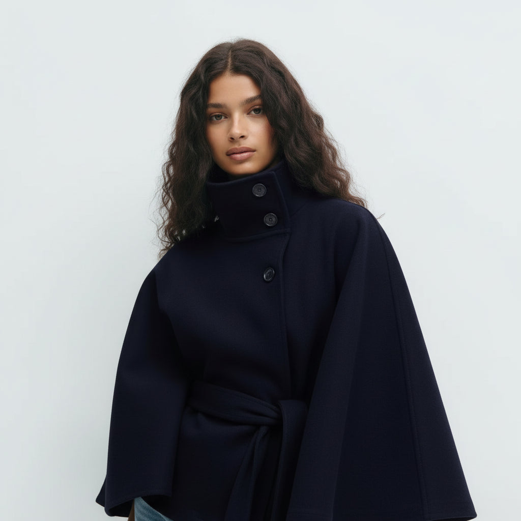 Loreza | Elegant Coat for Women with Belt & High Collar