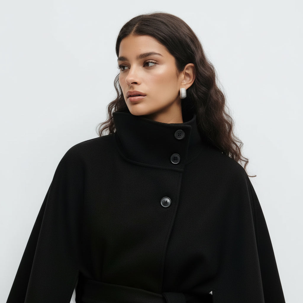 Loreza | Elegant Coat for Women with Belt & High Collar