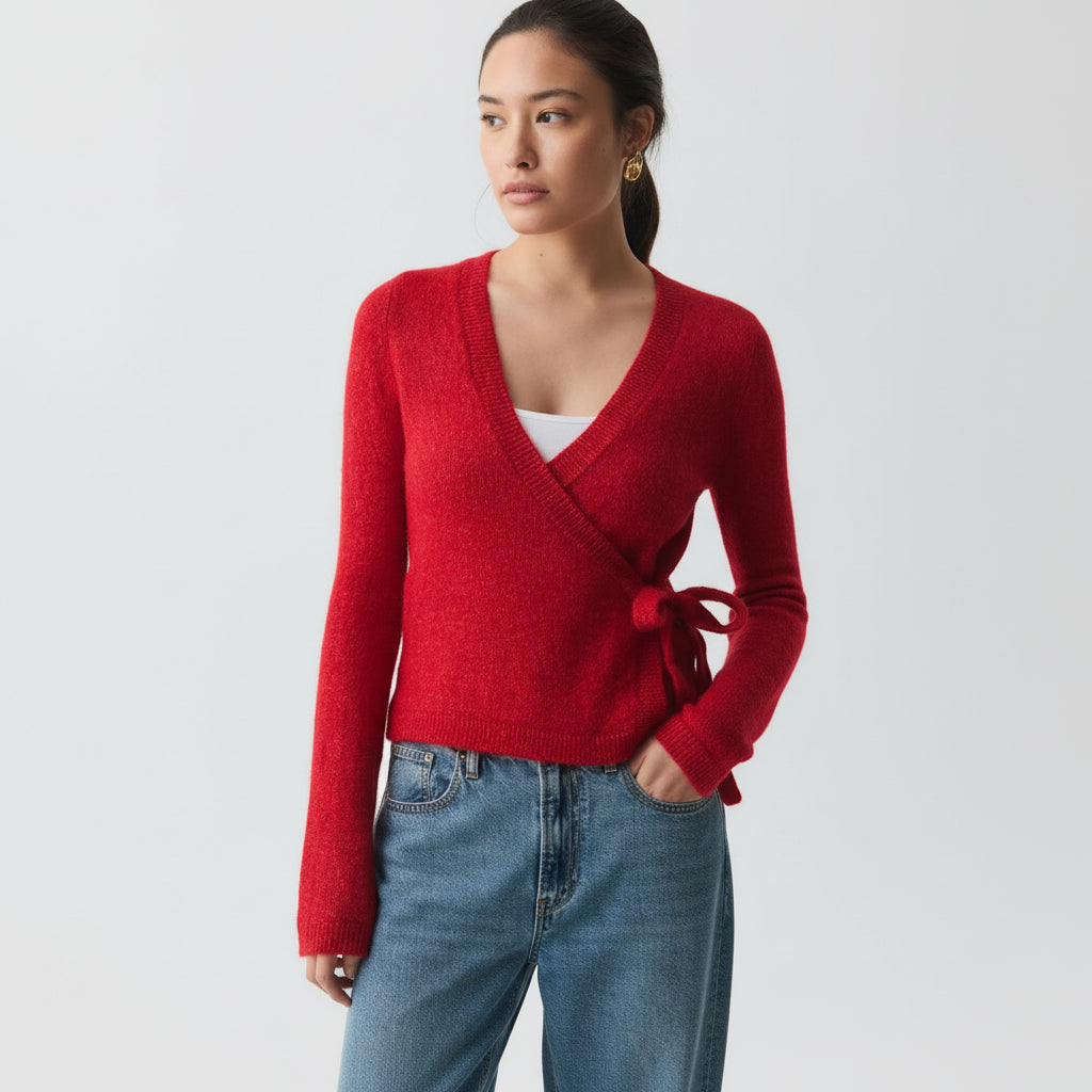 knitted wrap cardigan