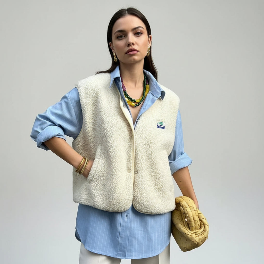 Ovelia | Trendy Wool Gilet for Women with Buttons