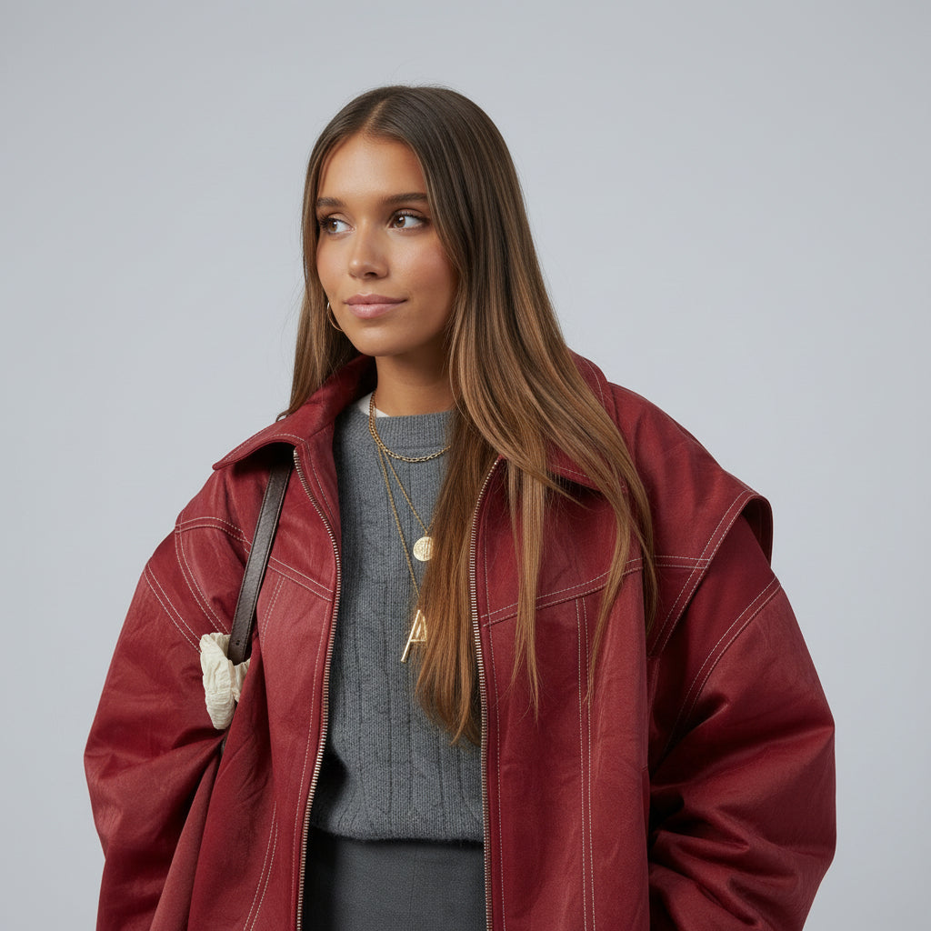 Sabrina – Red Leather Jacket