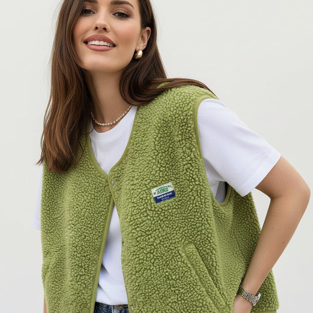 Ovelia | Trendy Wool Gilet for Women with Buttons