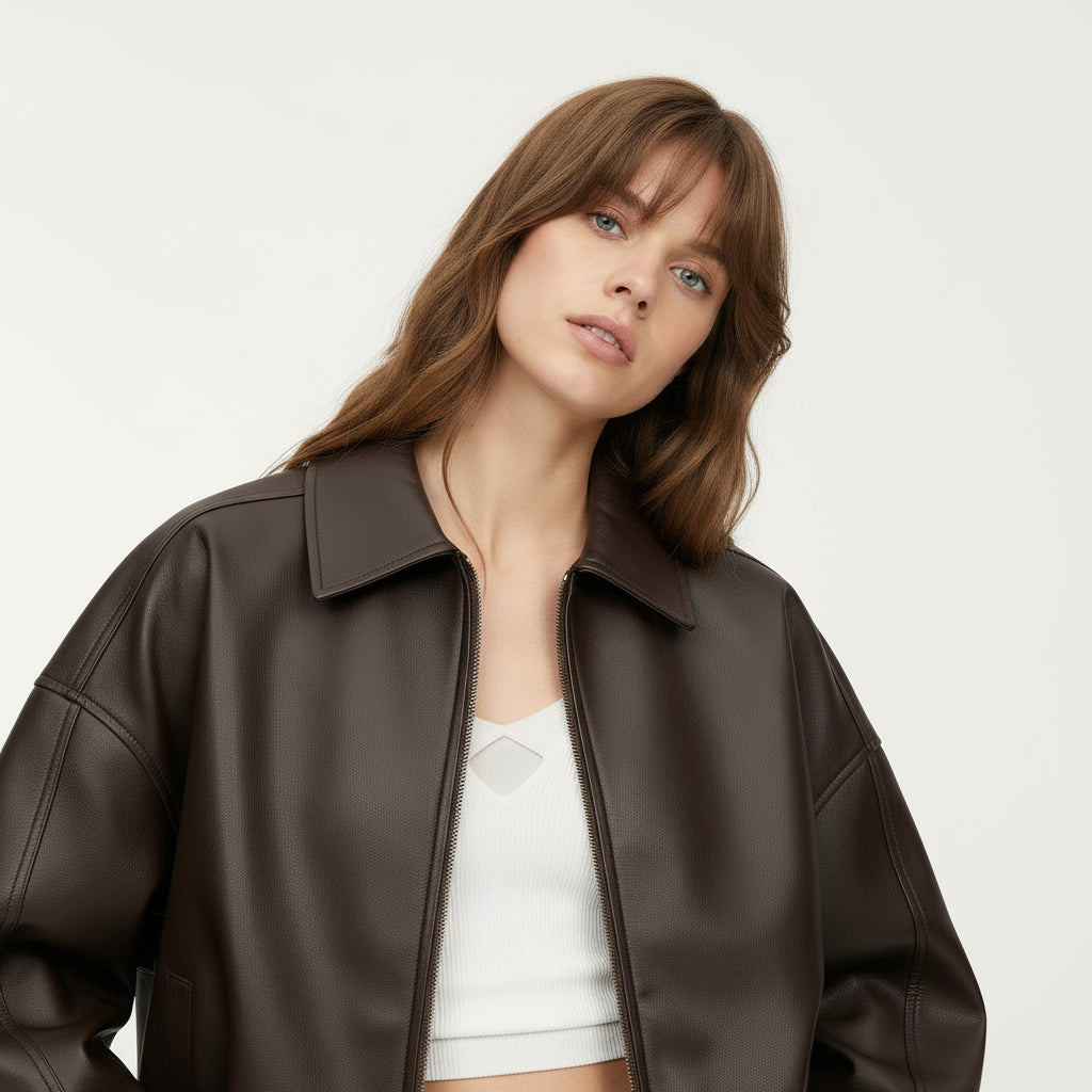 Light Blue Leather Jacket