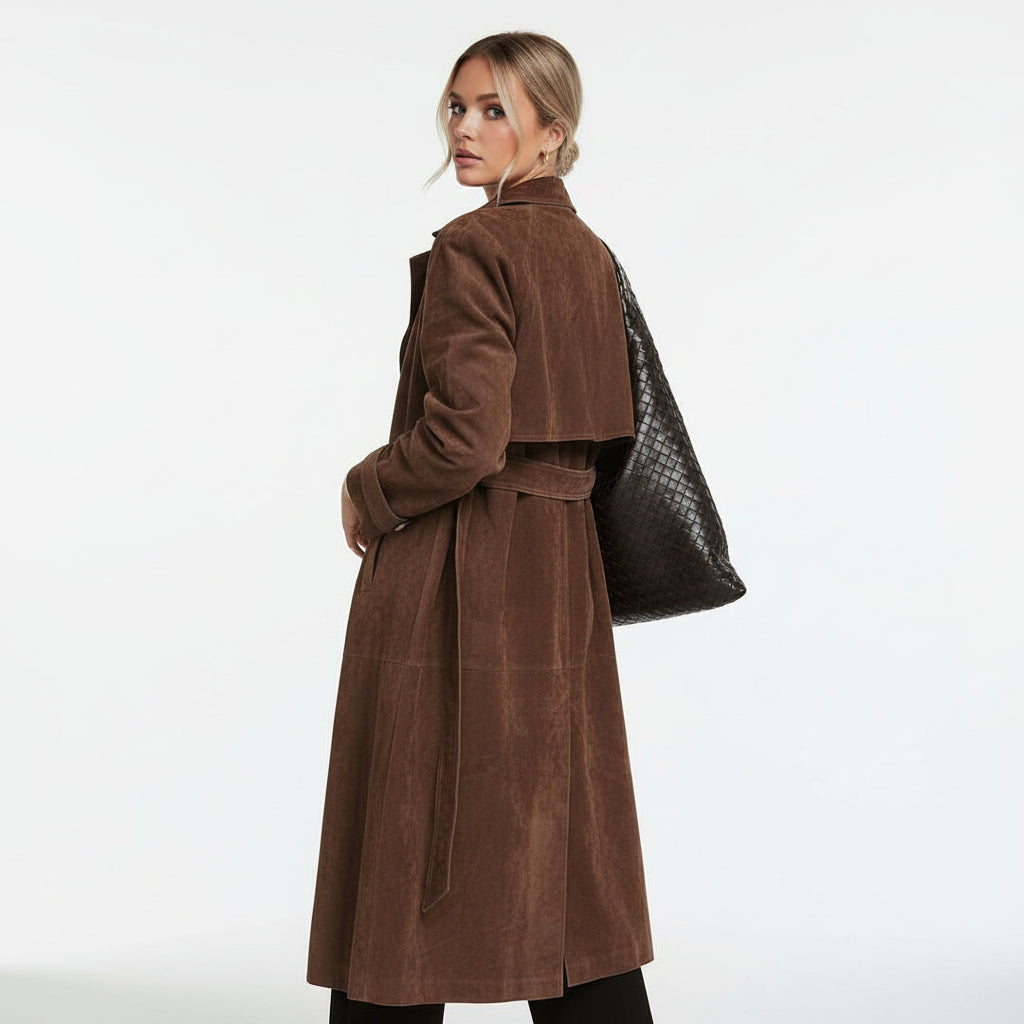 Solana - Suede Trench Coat
