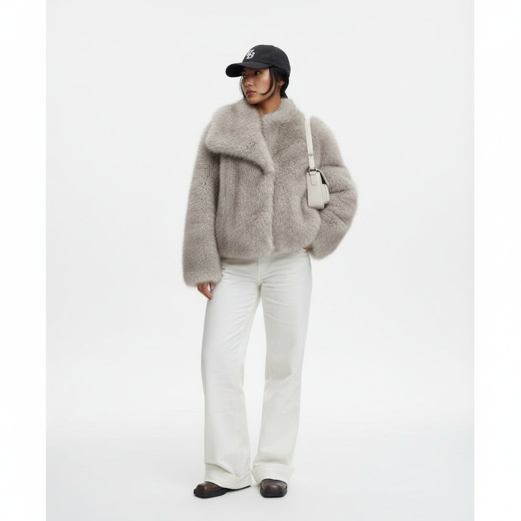 Ebba – Elegant Vegan Fur Jacket