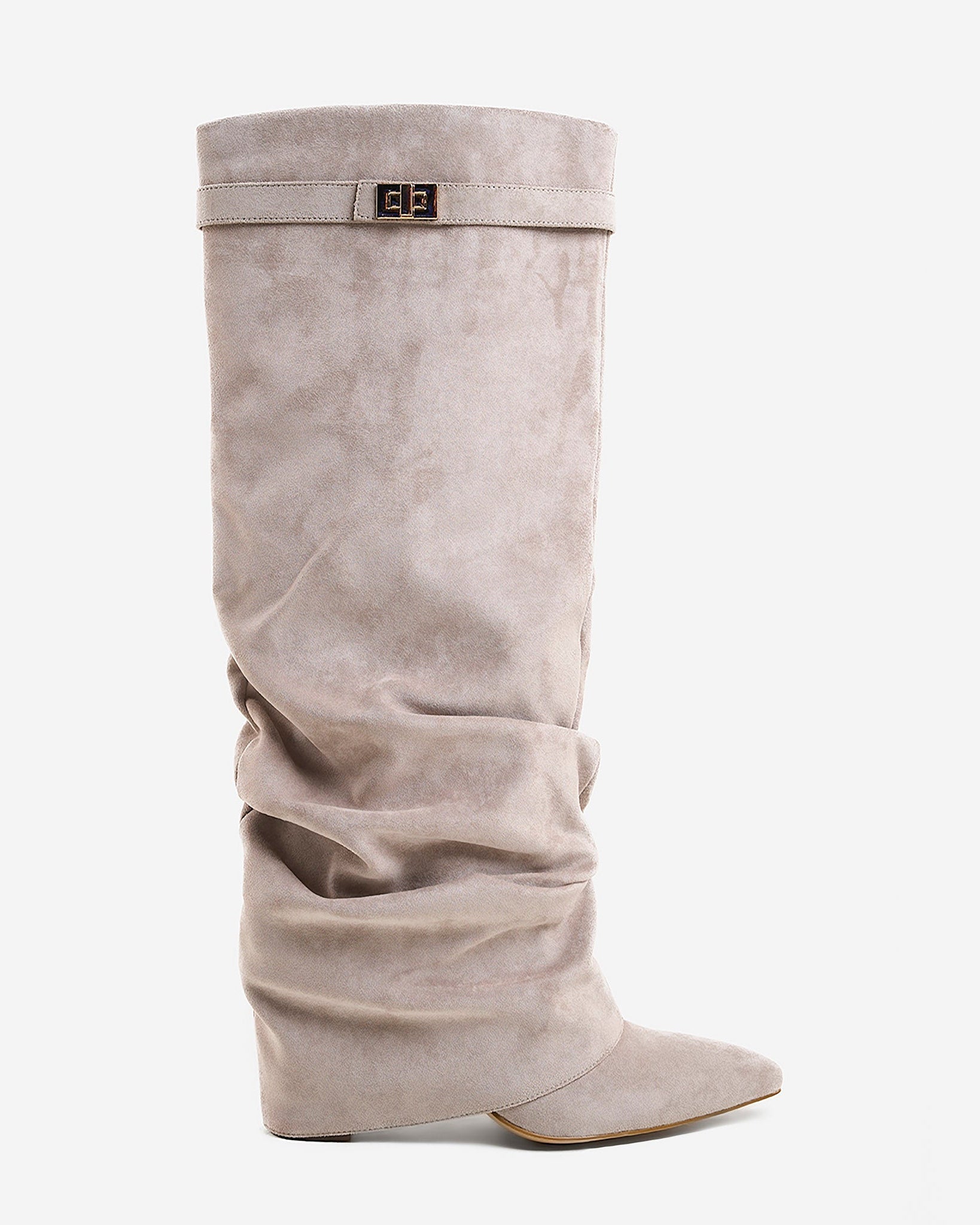 Lavista Slouchy Knee-High Suede Boots - Taupe