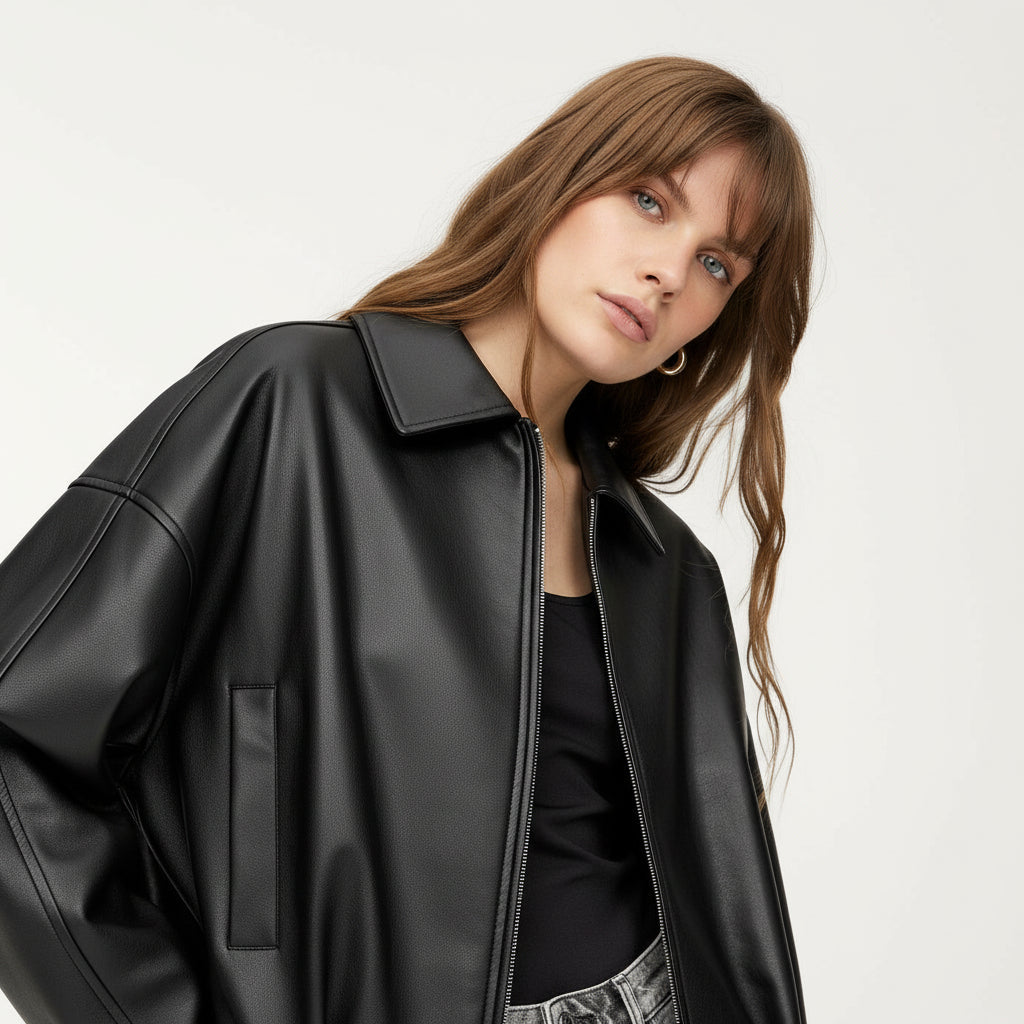 Light Blue Leather Jacket