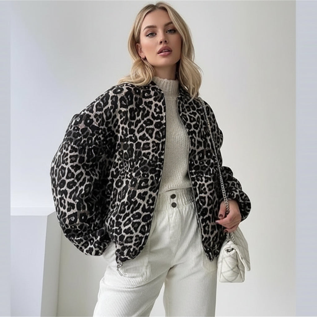 Leo | Leopard Print Bomber Jacket