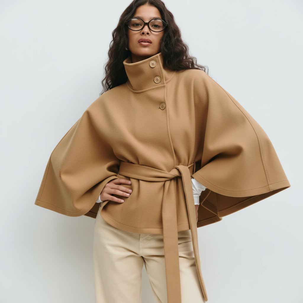 Loreza | Elegant Coat for Women with Belt & High Collar