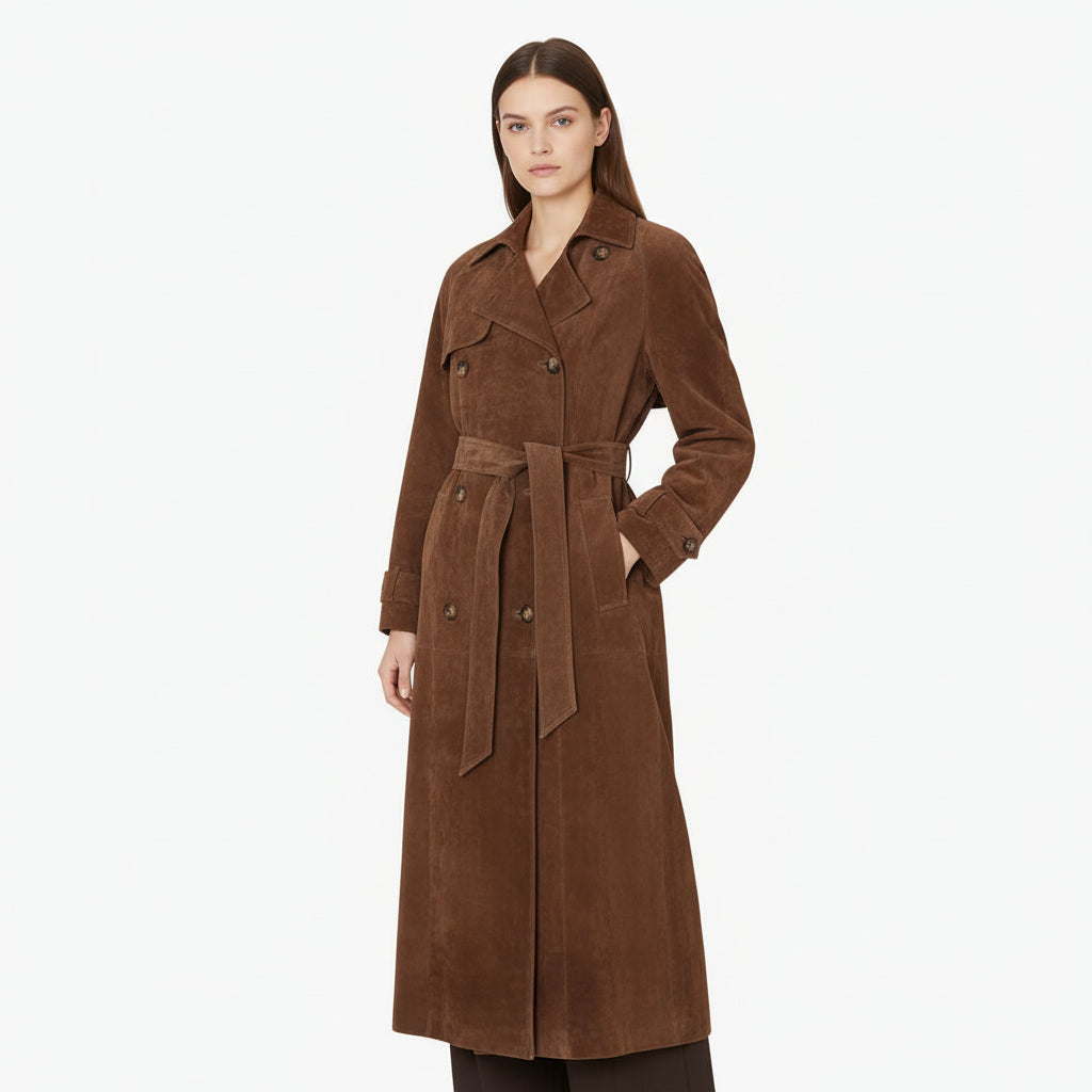 Solana - Suede Trench Coat